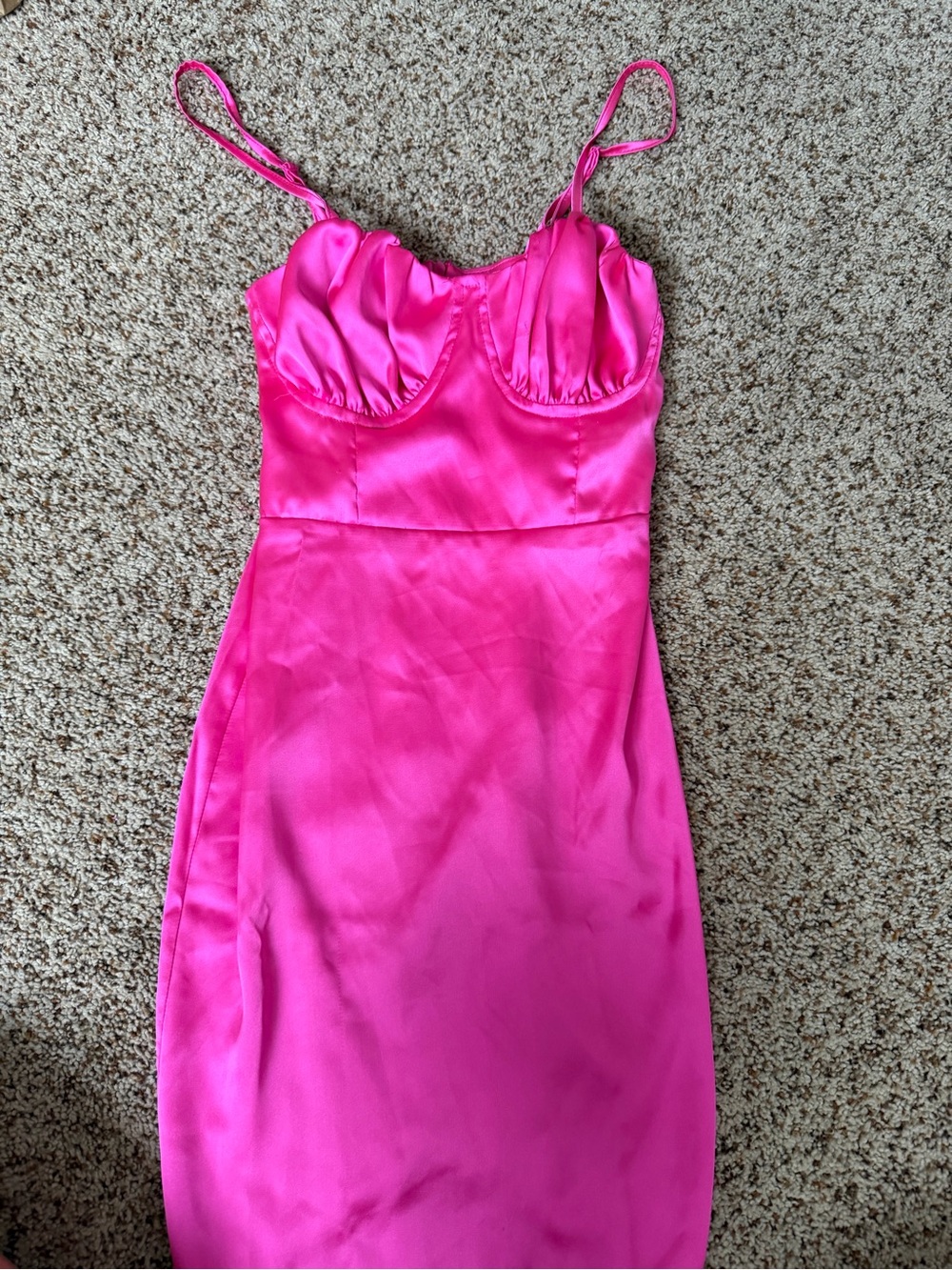 Women's Hot Pink Mini Dress with Spaghetti Straps